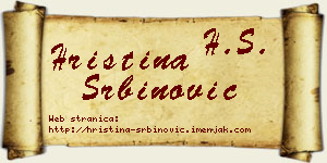 Hristina Srbinović vizit kartica